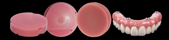 Matériel de fraisage de fraisage du bloc CADCAM du rose PMMA de disques de dentier acrylique à haute impression