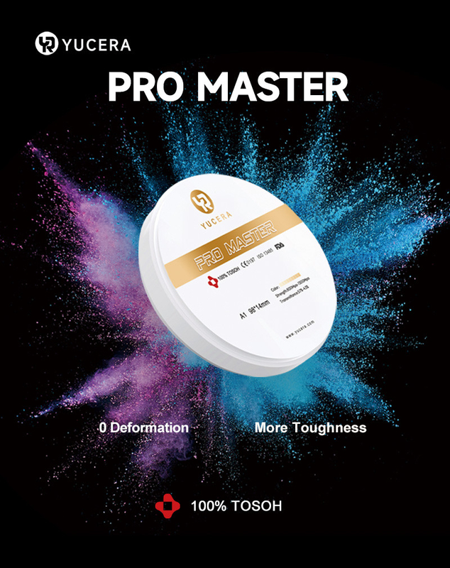 Yucera 4D Pro Master Dental Zirconia Bloc 0 Déformation avec 8 couches Couleur multicouche