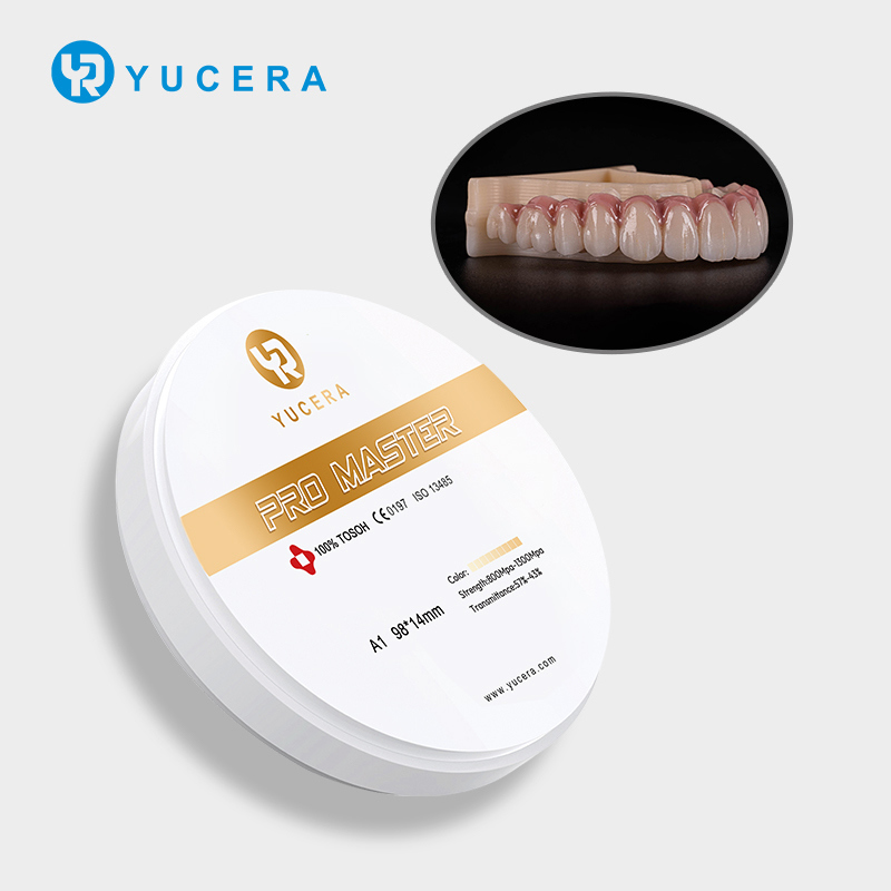 Yucera China Made CAD CAM Zirconia Block 98mm Dental Prosthesis Material