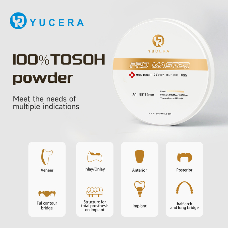 Yucera Pro Master Zirconia Ceramic Blocks - Precision Crafted for Dental Applications
