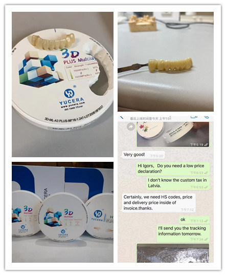 Dental Materials 3D Pro Multilayer Zirconia Block CAD CAM 98mm System Ceramic Block for Long Bridge