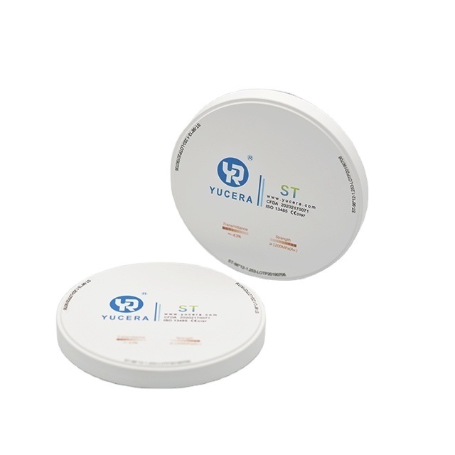 Blocs de zircone de laboratoire dentaire YUCERA ST White haute résistance, 43 % de disques de zircone haute translucidité