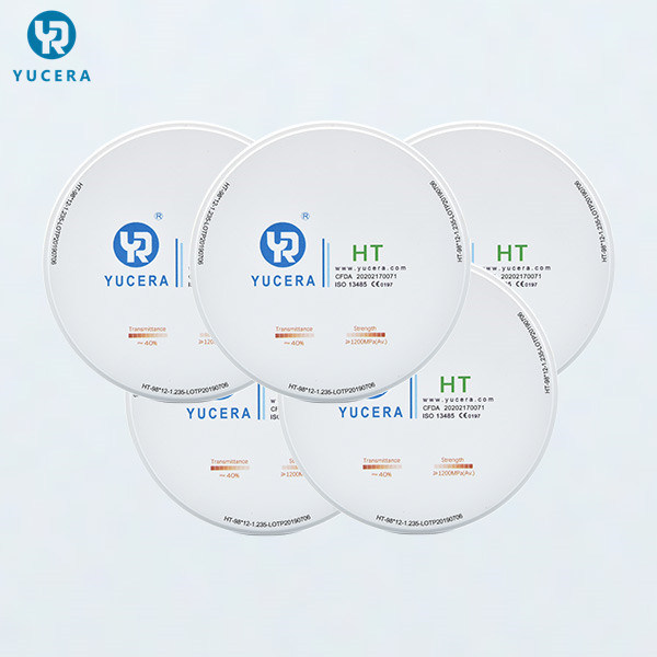 Yucera 1200MPa Bending Strength HT Zirconia Dental Block and White Block Blank for Dental Equipment Laboratory and Tooth Gems