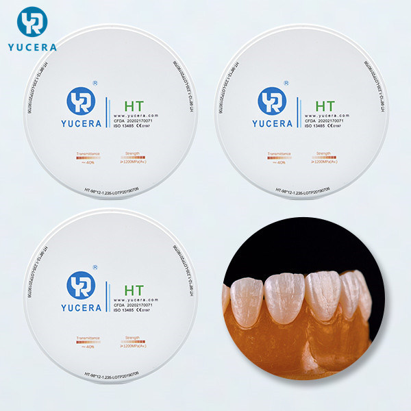 Yucera 1200MPa Bending Strength HT Zirconia Dental Block and White Block Blank for Dental Equipment Laboratory and Tooth Gems
