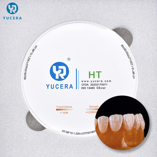 Yucera 1200MPa Bending Strength HT Zirconia Dental Block and White Block Blank for Dental Equipment Laboratory and Tooth Gems