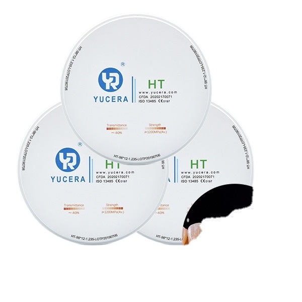 Yucera 1200MPa Bending Strength HT Discos De Zirconia Dental and Zirconia Dental Milling mac for Zirconia Dental Milling Machine