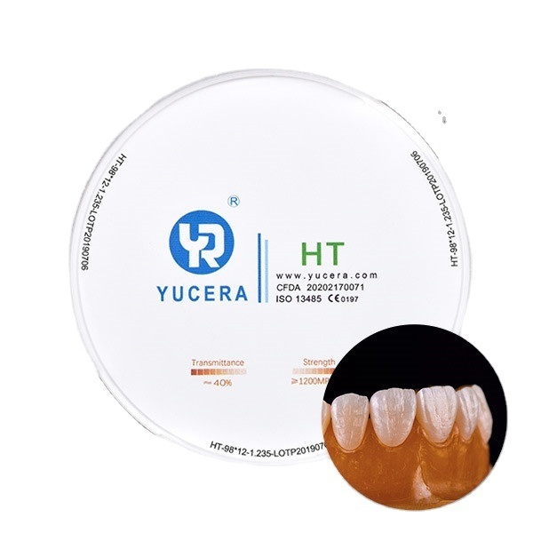 Yucera 1200MPa Bending Strength HT Discos De Zirconia Dental and Zirconia Dental Milling mac for Zirconia Dental Milling Machine
