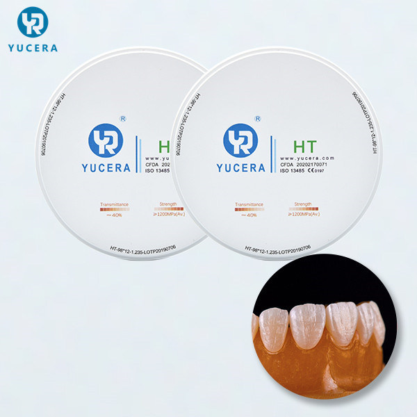 Yucera 1200MPa Bending Strength HT Discos De Zirconia Dental and Zirconia Dental Milling mac for Zirconia Dental Milling Machine