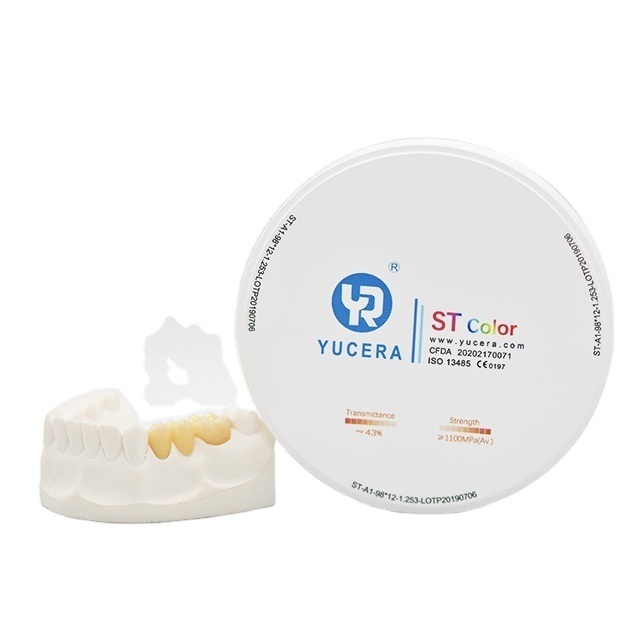 Yucera 98mm Precolored ST A1-D4 16 Color Dental Zirconia Block for Dental CAD CAM