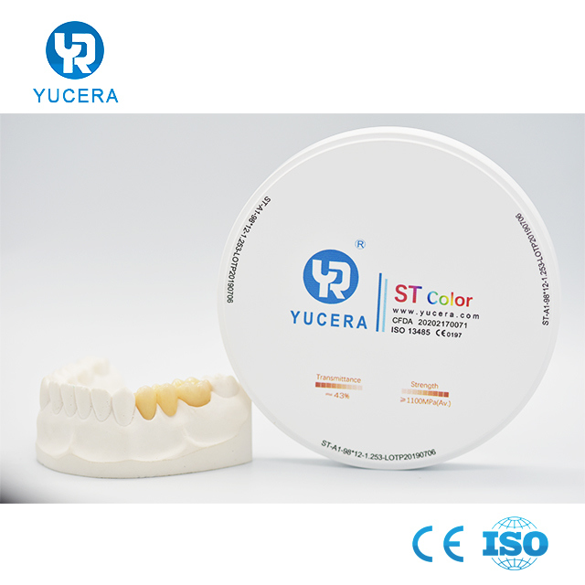 Yusera ST Color Super Translucent Color Preshade Zirconio Blanks Self-colored Dental Zirconia Blocks Cad Cam Lab Disc
