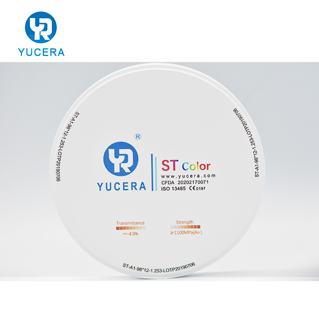 Yusera ST Color Super Translucent Color Preshade Zirconio Blanks Self-colored Dental Zirconia Blocks Cad Cam Lab Disc