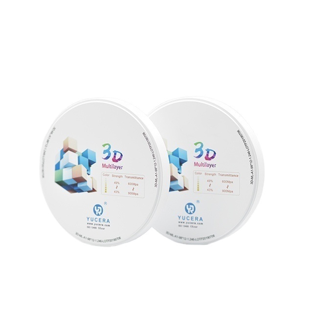 YUCERA 3D Plus Multilayer Dental Zirconia Block  NEW Printing 14mm Open System CAD CAM for Zirconia Crowns