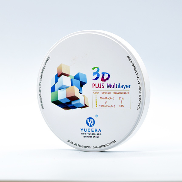 YUCERA 3D Plus Multilayer Dental Zirconia Block  NEW Printing 14mm Open System CAD CAM for Zirconia Crowns