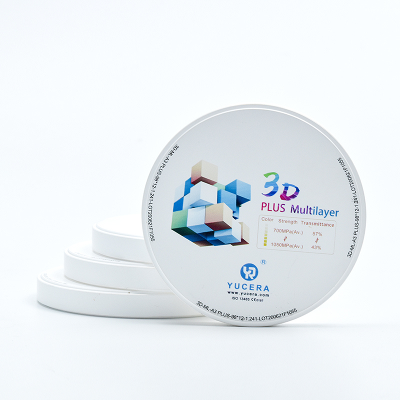 YUCERA 3D Plus Multilayer Dental Zirconia Block  NEW Printing 14mm Open System CAD CAM for Zirconia Crowns