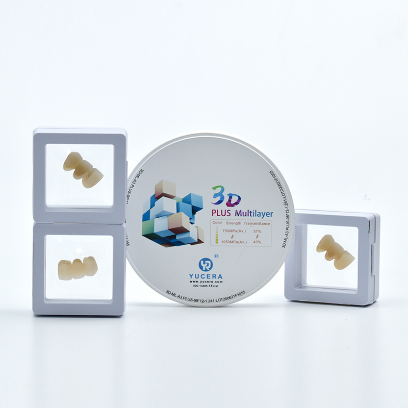 YUCERA  Hot Sell Dental Medical 3D Plus Zirconia Dental Zirconium Disk Manufacturer for Dental Lab Crown and Bridge