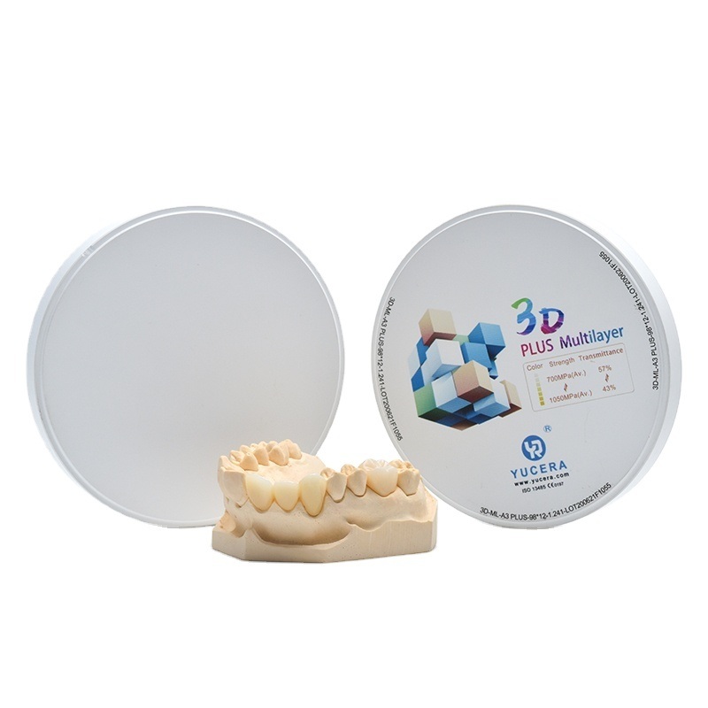 YUCERA  Hot Sell Dental Medical 3D Plus Zirconia Dental Zirconium Disk Manufacturer for Dental Lab Crown and Bridge