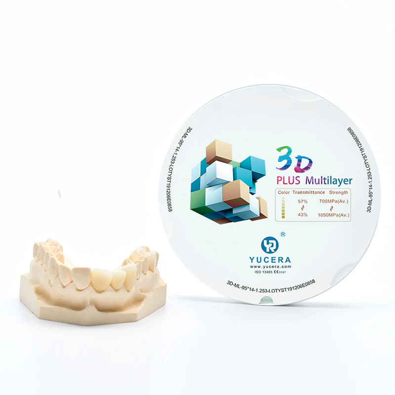 98mm 3D Plus Multilayer Dental Zirconia Blocks YUCERA the Best Dental Zirconia Discs Materials for CAD/CAM System Lab