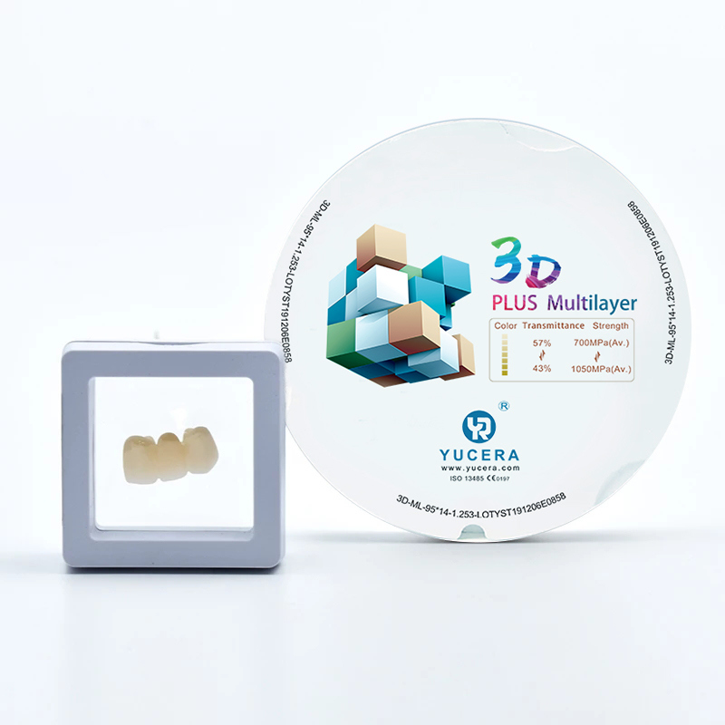 98mm 3D Plus Multilayer Dental Zirconia Blocks YUCERA the Best Dental Zirconia Discs Materials for CAD/CAM System Lab