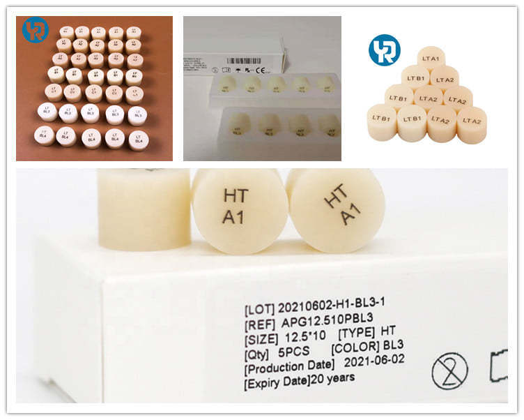 Prix usine Yucera Lingots Bloc Pressé Lingots Bloc pour restauration dentaire pour CE ISO pour Laboratoire pour Clinique Bon effet esthétique