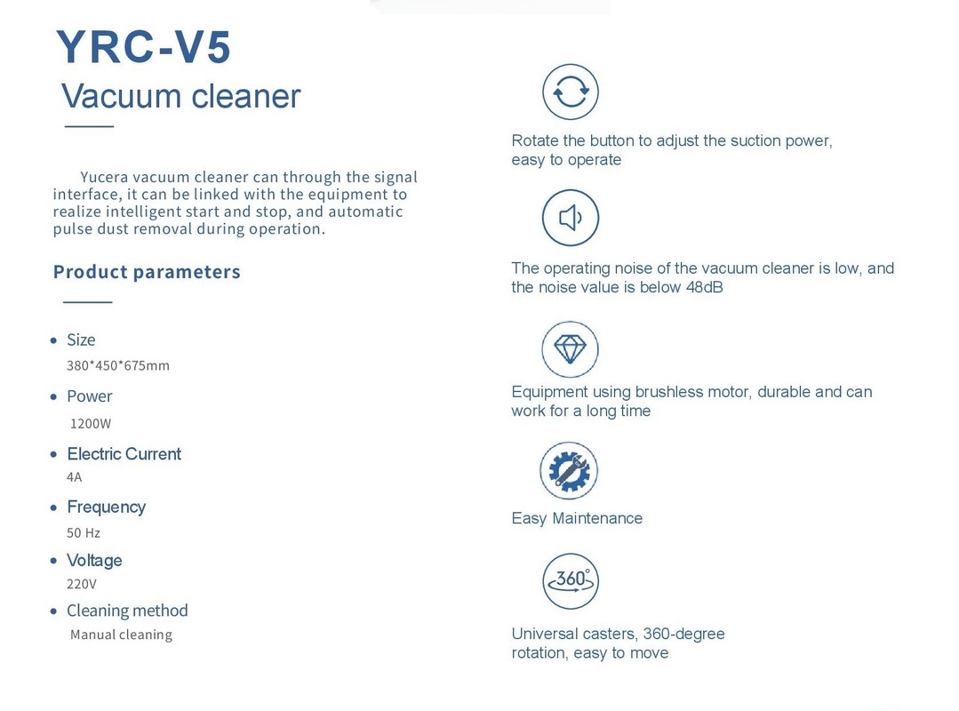 Aspirateur collecteur de poussière de laboratoire dentaire Yucera V5 pour travaux de précision