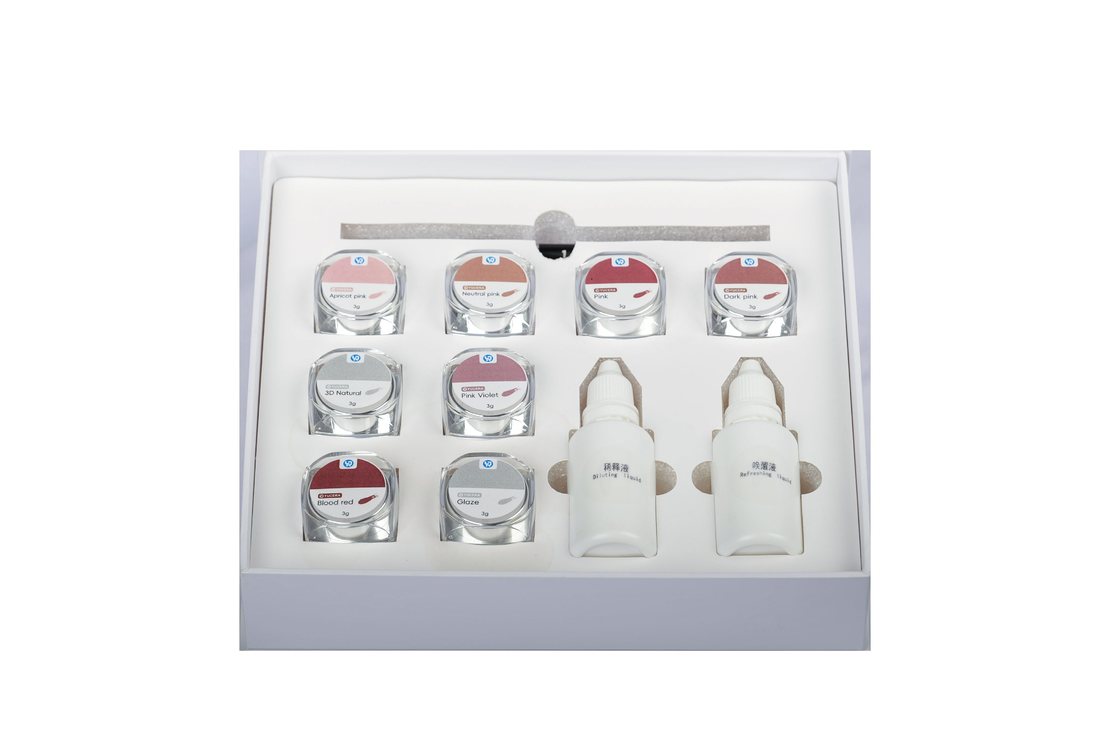 Kit de coloration et glaçage en céramique de zircone Yucera 18 couleurs, éclat naturel pour les créations de laboratoire dentaire