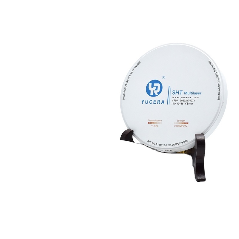 Disque en zircone dentaire 98mm YUCERA ST-Multicouche (1200MPa/45-55% Trans.) | Exocad/Prêt