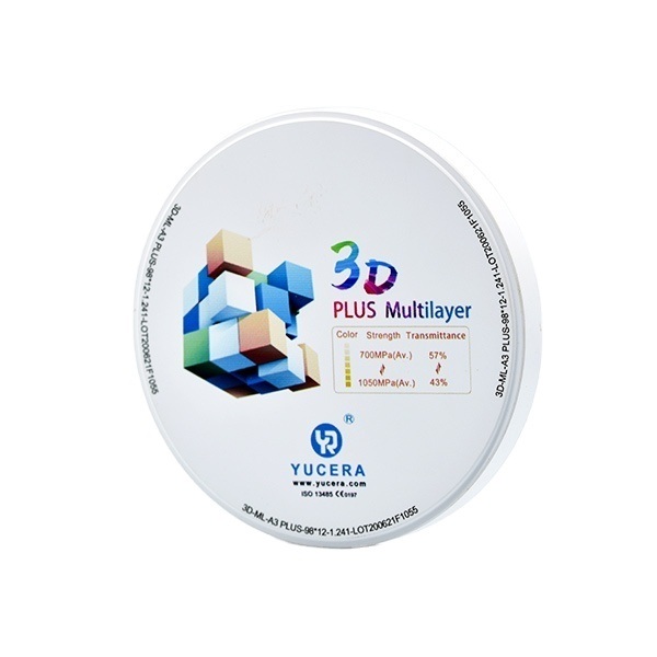 YUCERA 3D Zircone Matériau pour Bridge Full-Contour | Haute Résistance + Dégradés Esthétiques